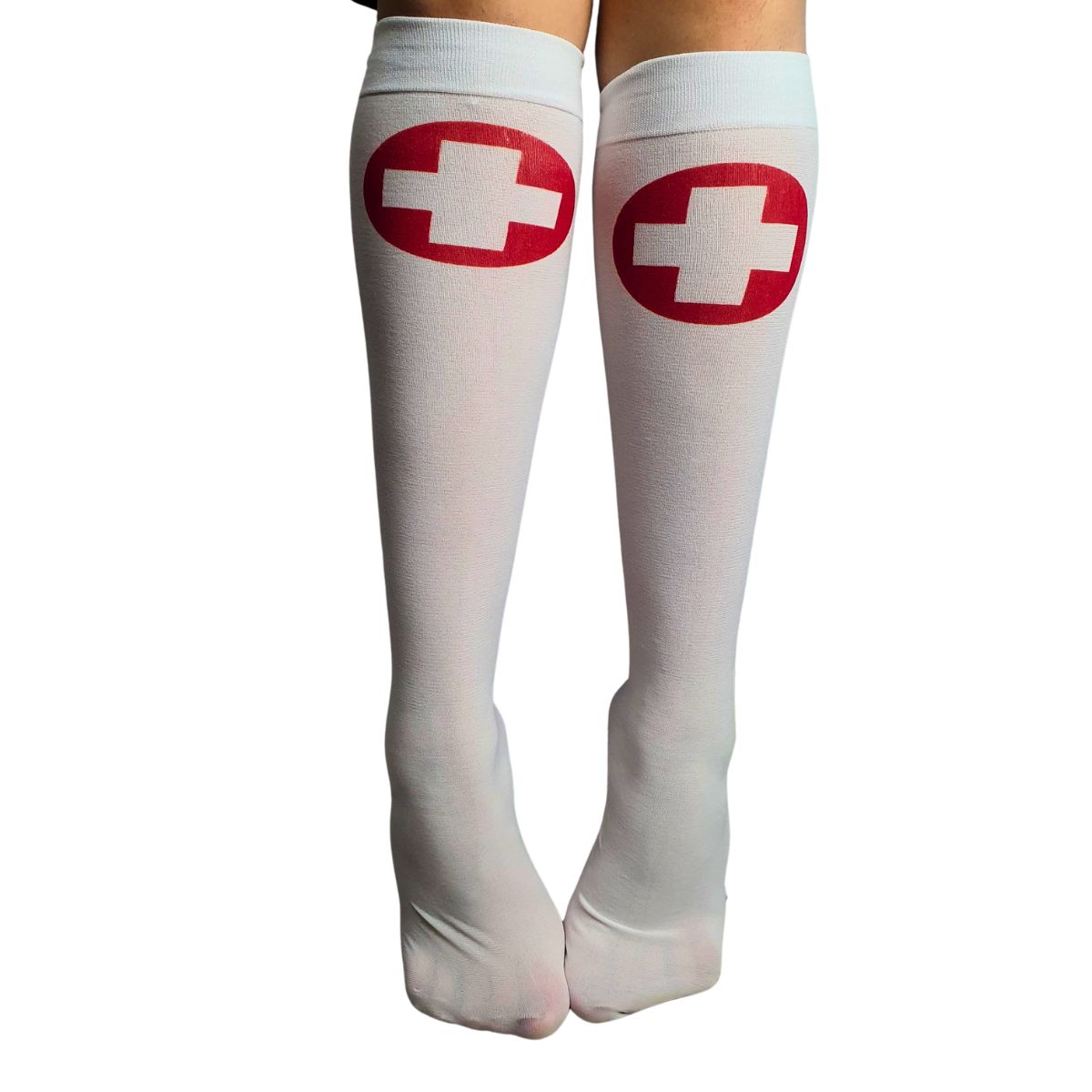 Meia Calça Enfermeira Branca Para Fantasia Cosplay e Festa 5/8 Meia Calça Enfermeira Branca Para Fantasia Cosplay e Festa 5/8